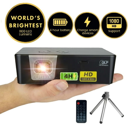 UPC: 0860002203959 | AAXA P6X  Portable Projector  Worlds Brightest Battery Mini Projector  1100 Lumen Battery Projector  4 Hour Battery  Mini Projector  DLP 1080p Support  HDMI/USB/microSD Input  DLP Technology