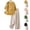 10# Yellow, variant on 2 Piece Outfits for Women Summer Dressy Casual Boho Embroidered Tops Capri Pants Linen Sets for Women 2 Piece Pink M-2