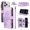 Purple, variant on For Apple iPhone 18 Pro Max / 17 Pro Max Orchid Pattern Wallet Case, 9 Card Slots Zipper Pocket, Detachable Wrist & Shoulder Strap, Magnetic Shockproof Protective Phone Case,Red