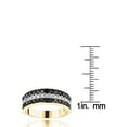thumbnail image 3 of Unique 10K 3 Row White Black 1.3 Ctw Natural Diamond Wedding Band (Yellow Gold Size 13), 3 of 3