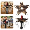 thumbnail image 4 of FURNIX Wooden Star Wine Holder,Portable Outdoor Wine Bottle Rack,Rustic Beach Camping Wine Glass Holder,2-In-1 Drink Organizer,Natural Wood Outdoor Bar Tool,Compact Picnic Garden Party Rack Black, 4 of 9