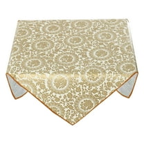 Seamless Durable Rectangular Tablecloth 24 x 24 Gold Tone Flower