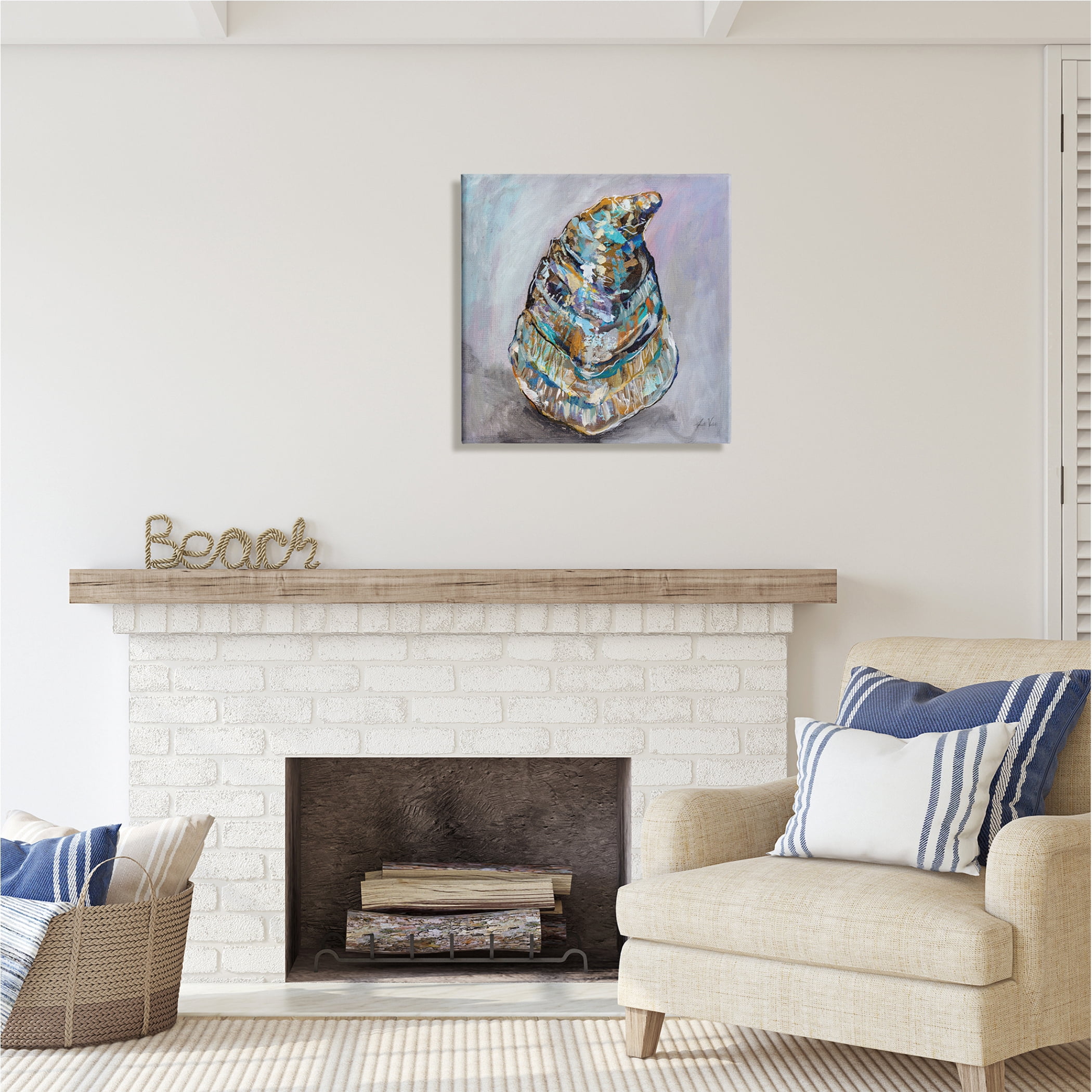 Stupell Industries Modern Oyster Painting Animals & Insects Painting Gallery Wrapped Canvas Print Wall Art, 24 x 24