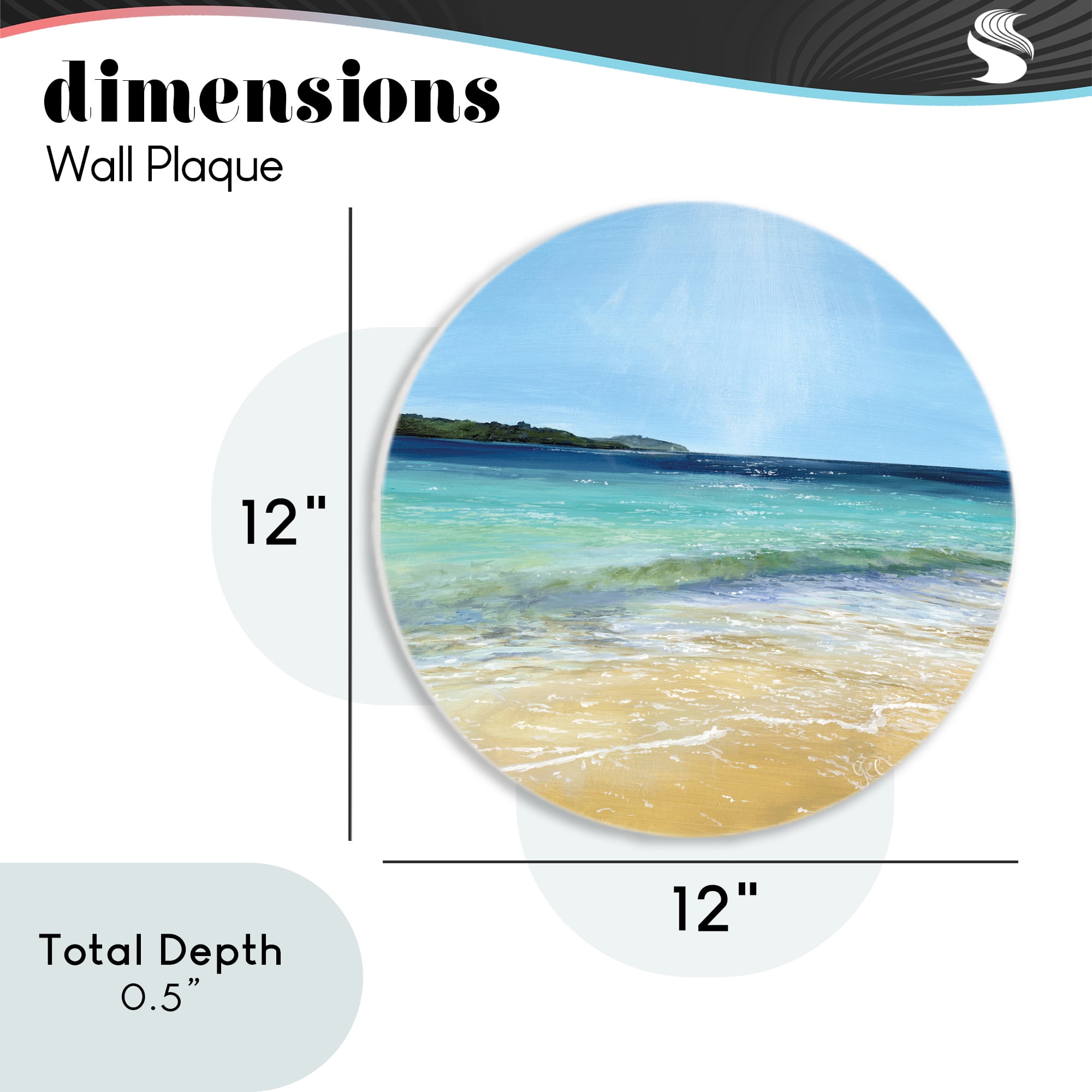 Stupell Industries Glistening Beach Landscape Circular Wall Plaque, design by Georgie Harrison