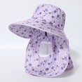 thumbnail image 3 of Womens Sun Hats Full Coverage Floral Large Brim Sun Hat with Neck Breathable Mesh Upf 50 Adjustable Chin Strap Cap, 3 of 3
