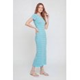 thumbnail image 2 of Women's Short Sleeve Striped Dress with Side Slit, 2 of 3