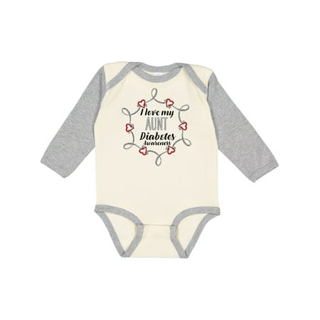 

Inktastic I Love My Aunt Diabetes Awareness Gift Baby Boy or Baby Girl Long Sleeve Bodysuit