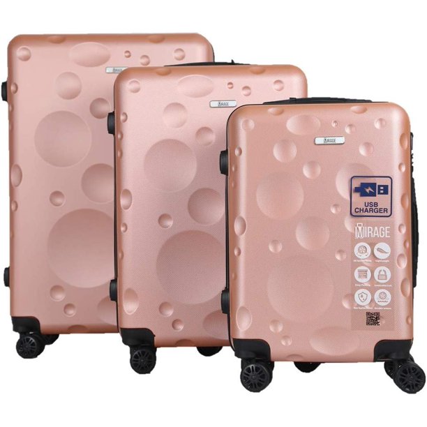 Mirage Luggage Mirage Bubble Hardside 360 Spinner 3 Piece Luggage Set