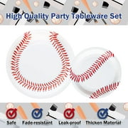 Jestar Baseball Theme Birthday Party Supplies Set, Plates, Forks, Napkins, Disposable, 96 Pieces