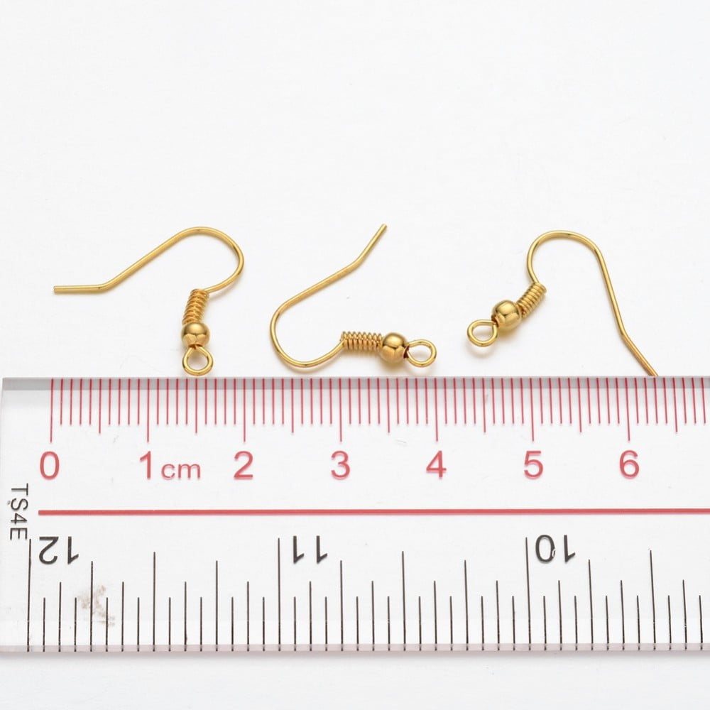 5000pcs Iron Earring Hooks Ear Wire with Horizontal Loop Cadmium Free & Nickel Free & Lead Free Golden 17~19x0.8mm Hole: 2mm 22 Gauge Pin: 0.6mm
