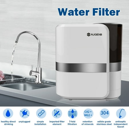 AUGIENB 7-Stage Water Filter Purification Machine with Faucet Sets Washable Ceramic Percolator Acid Alkaline Water Filter Rust Bacteria Removal Filter Purifier Machine for (The Best Alkaline Water Machine)