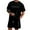 Black, variant on LOS ANGELES Men's Casual 2-Piece Set, Solid Color Short Sleeve Crewneck Tee and Shorts, Relaxed Summer Outfit For Everyday Lounge Wear,Black,L