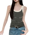 thumbnail image 6 of Womens Tank Tops Summer Striped Print Sleeveless Shirts Leisure Slim Fit Standard Straps Summer Tops, 6 of 7