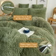 thumbnail image 7 of XeGe Plush Shaggy Duvet Cover Set, 2 Pieces Fluffy Furry Comforter Cover Set, Luxury Soft Velvet Faux Fur Bedding Set(1 Fuzzy Duvet Cover+ 1 Throw Pillow Sham), Zipper Closure (King, Sage Green), 7 of 7