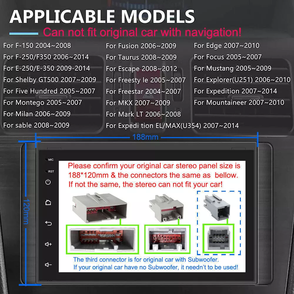 PrismStrike Android 13 Car Stereo Radio for ford F150 2004-2008 with CarPlay, GPS and Multimedia Player
