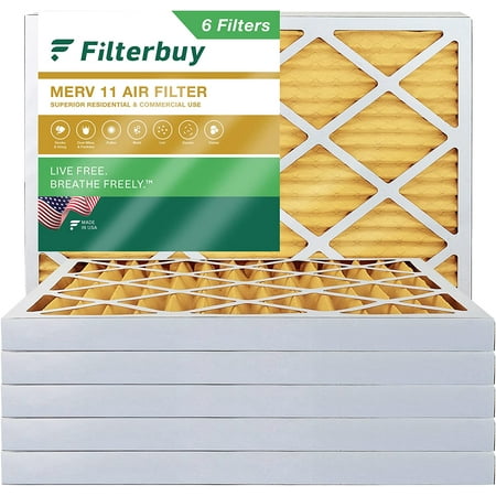 

Filterbuy 10x16x2 MERV 11 Pleated HVAC AC Furnace Air Filters (6-Pack)