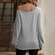 thumbnail image 2 of Jersey de mujer con hombros descubiertos, manga larga, Color puro, sudadera, blusa para Otoño Invierno, 2 of 5