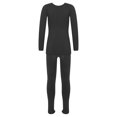 thumbnail image 2 of TiaoBug Kids Girls Gymnastics Bottoming Suit Long Sleeve Fleece-Lined Dance Tops with Leggings Set A Black 13-14, 2 of 7