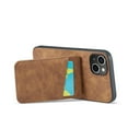 thumbnail image 4 of ELEHOLD for iPhone 14 Leather Wallet Case with Card Slots Magnetic Button Kickstand Function Full Body Protective Shockproof Cover for iPhone 14 6.1",Brown, 4 of 8