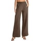 thumbnail image 1 of Pantalones casuales rectos para mujer: bolsillos laterales, para todas las estaciones, poliéster, color liso básico, tallas S-XXL, 1 of 4