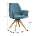 thumbnail image 6 of Convenience Concepts Take a Seat Miranda Swivel Accent Chair, Blue Velvet/Natural Wood, 6 of 11