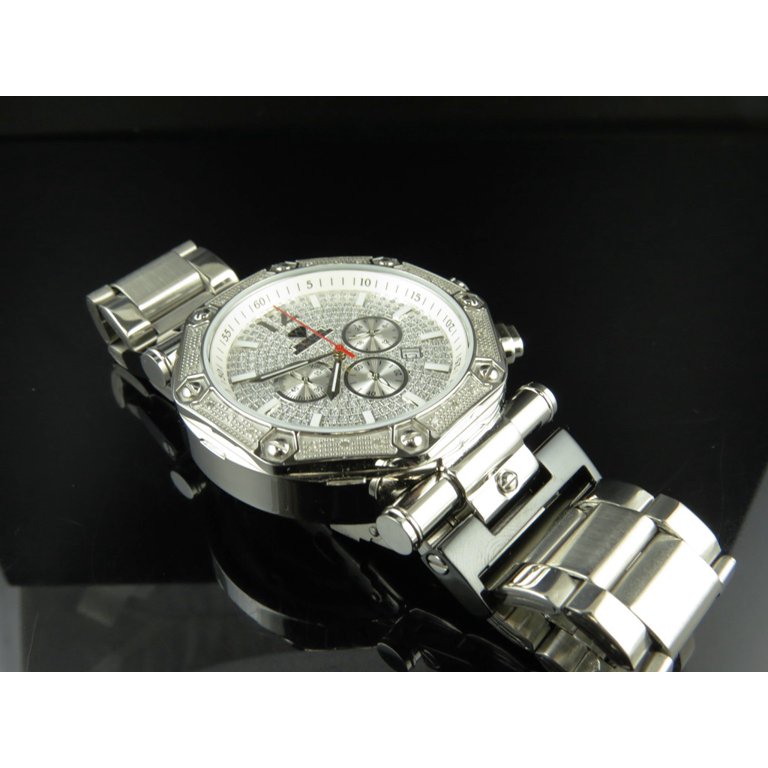 Mens Aqua Master Silver Illusion Dial Diamond Watch W#147-89