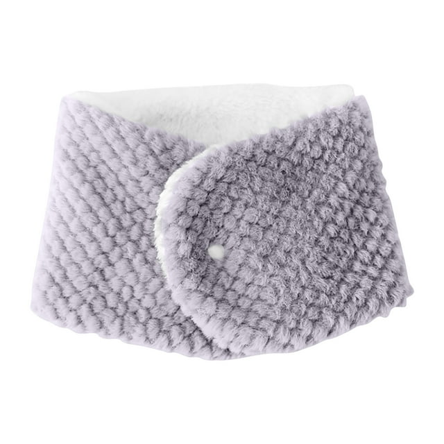 RXIRUCGD Women's Winter Solid Color Button Scarf With Warmth And Plush Protection Thick Neck Gaiters( Gray )
