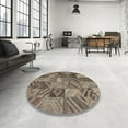 thumbnail image 4 of Ahgly Company Machine Washable Indoor Rectangle Contemporary Bullet Shell Brown Area Rugs, 4' x 6', 4 of 7