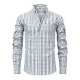 thumbnail image 2 of Kaemgyyd Men's Plaid Button down Shirts Plus Size Casual Long Sleeve Dress Shirts Fashion Collared Business Office Tops, 2 of 4