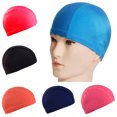 thumbnail image 3 of Ultra thin Bathing Caps Free Size Comfortable Swimming Caps For Men Women Elastic Nylon Ear Protection Long Hair Swimming Hat Rose red, 3 of 6