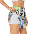 thumbnail image 3 of Lsque Bluey Printed Women's Running Shorts with Liner Pockets,Elastic Quick Dry Workout Athletic Gym Yoga Shorts,Womens High Waist Shorts-Medium, 3 of 9