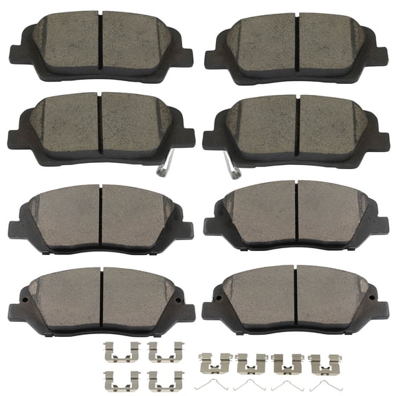 AUTOMUTO Disc Brake Pads Front Rear 8PCS D1916-8575 D1917-8929 Fit For 2017-2018 For Hyundai For Santa Fe|2017-2019 For Hyundai For Santa Fe XL