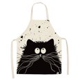 thumbnail image 1 of Delantal de lino con diseño de gato negro, impermeable, para cocina, baberos, delantal para chefs adultos Tmvgtek Para estrenar, 1 of 8