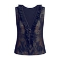thumbnail image 6 of Boho Tank Tops for Women Summer Lightweight Mesh Half Zip Ruffle V Neck Sleeveless Shirt Casual Blouse, 6 of 6