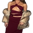 thumbnail image 1 of PENGXIANG Femmes Bretelles Licou Robe Maxi Cravate Dos Nu Bodycon Tube Longue Robe Élégante Croix Creuse Sundress, 1 of 3