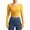 Yellow, variant on aidice Workout Tops for Women Cropped Square Neck Lightweight Long Sleeve Thumb Hole Activewear Athletic Shirt