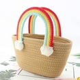 thumbnail image 4 of EIMELI Women Mini Handbag Cotton Rope Beach Rainbow Cloud Mini Basket Knit Tote Bag, 4 of 8