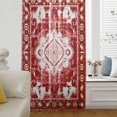 thumbnail image 6 of Red Boho Sheer Curtains 54 Inches Long, Multicolored Colorful Tainted Pattern Tribal Light Filering Curtains, Breathable Simi Curtain Privacy Drapes for Kitchen Bathroom Small Window Treatment, 6 of 9