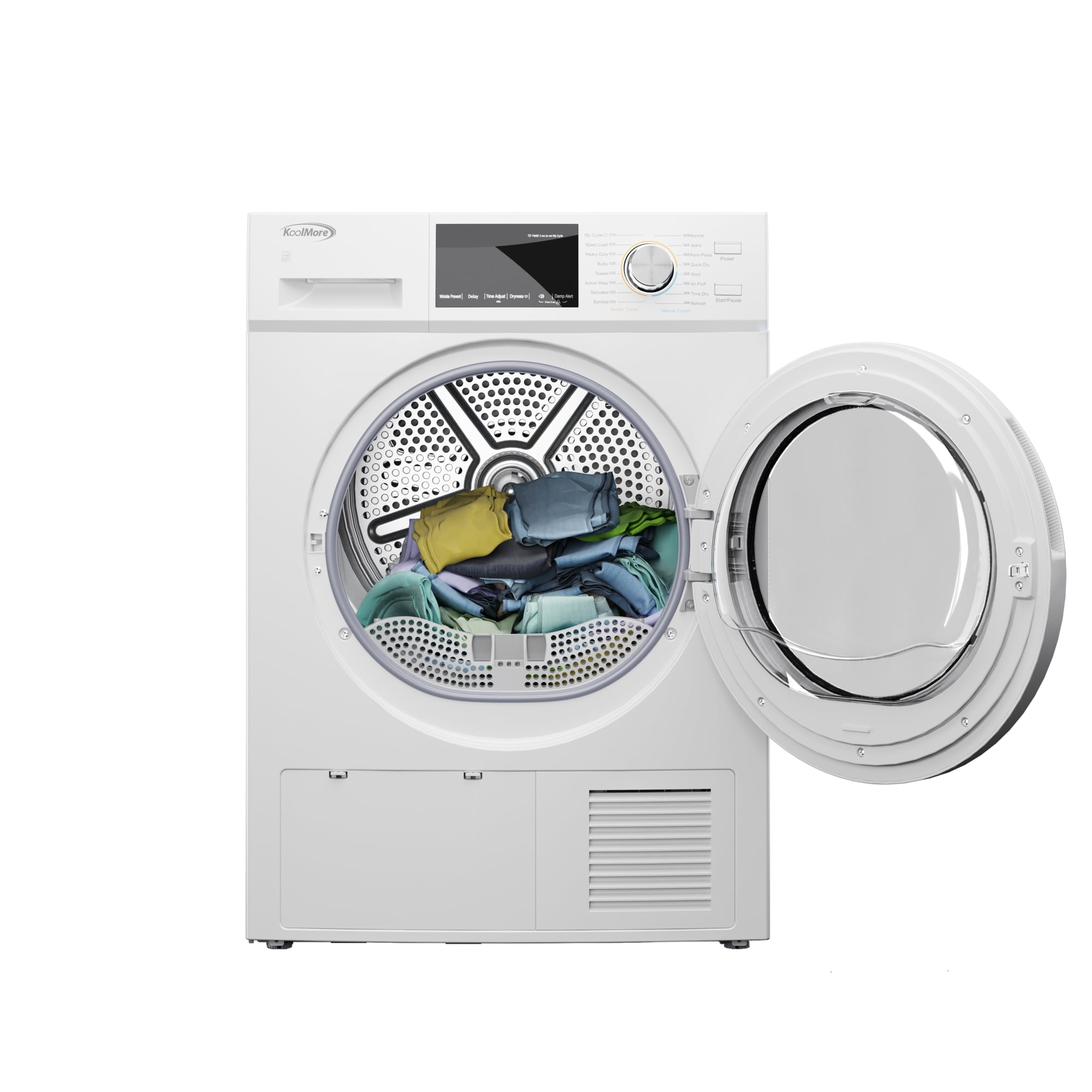 KoolMore 4.4 Cu. ft. Large Capacity Stackable Ventless Front Load Dryer in White, 240V