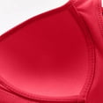 thumbnail image 5 of Women 2 Pack Wirefree Everyday Bras Comfy Full Coverage Floral Padded Bralettes with Rhinestone T-Shirt Breathable Brasiers, Red, 38, 5 of 6
