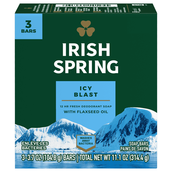 Irish Spring Icy Blast Bar Soap - 3 Bar, 11.25 oz