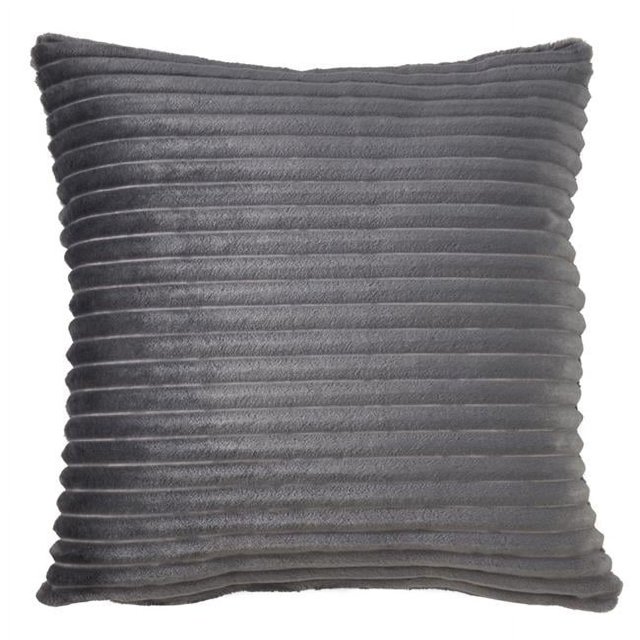 Saro Lifestyle 189.GY18SD 18 in. Faux Rabbit Fur Down Filled Throw Pillow, Gray
