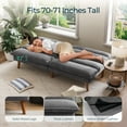 thumbnail image 6 of LINSY HOME Futon Sofa, Convertible Futon Sofa Bed for Living Room, Bedroom, Dark Gray, 6 of 8
