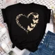 thumbnail image 3 of Camiseta con estampado de pétalos de mariposa para mujer, blusa de manga corta y cuello redondo, camisetas gráficas bonitas, Tops femeninos Clothin, nueva moda, 3 of 5