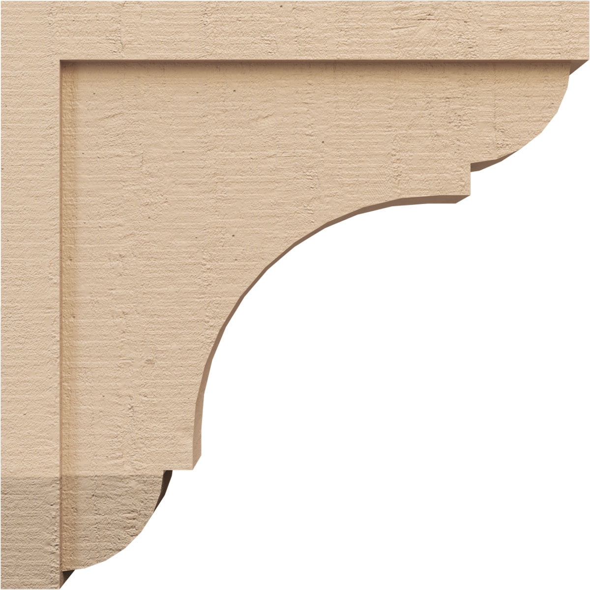 5"W x 20"D x 20"H Thin Bryant Rough Cedar Woodgrain TimberThane Corbel, Primed Tan
