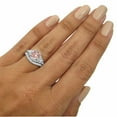 thumbnail image 6 of HeartsAndYou 5ct Natural Peach Morganite Stylish Bridal Set Ring Band 14k SOLID White Gold, 6 of 9