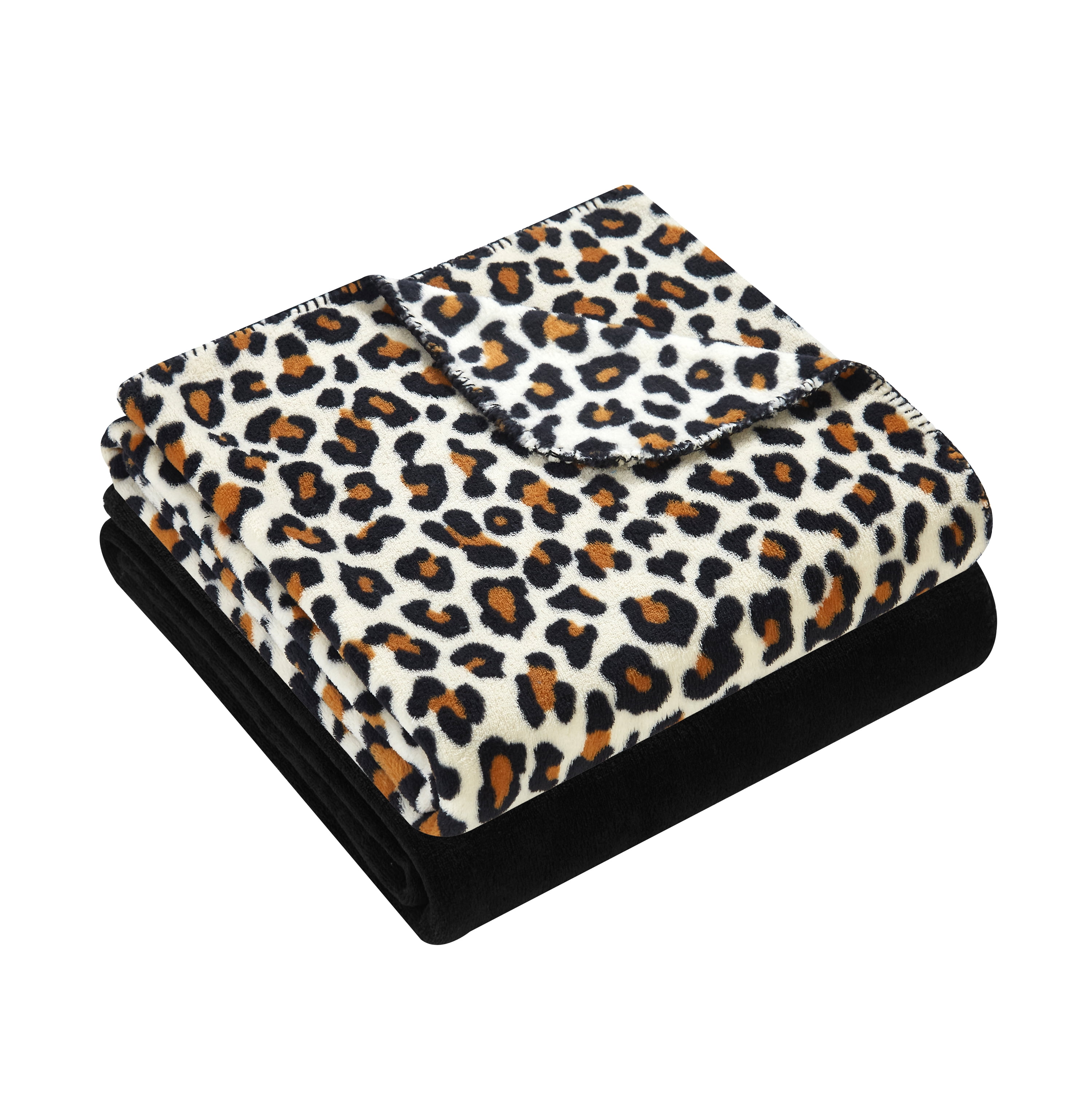 Mainstays Fleece Plush Throw Blanket, 50" x 60", Cheetah, 2Pack