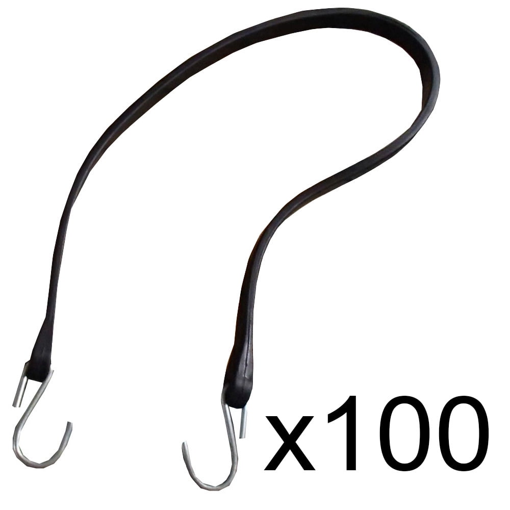 (100) Tarp Straps 41" Long Natural Rubber Bungee Cord TieDowns with