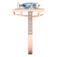 thumbnail image 3 of 2.36 ct Pear Cut Blue Moissanite with Simulated Diamond Halo Accents 14K Rose Gold Womens Engagement Ring, 3 of 5