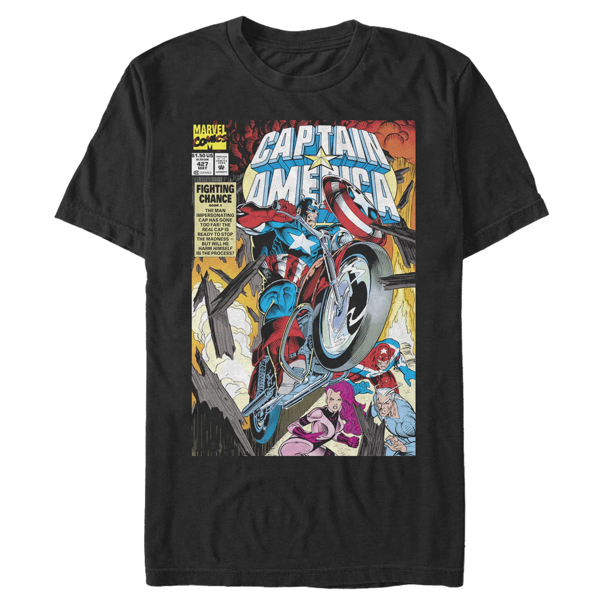 Men's Marvel Captain America Comic Book Issue 427 Cover Graphic T-Shirt